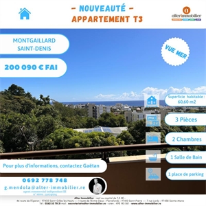 t3 à la vente -   97400  SAINT DENIS, surface 60 m2 vente t3 - UBI425736364